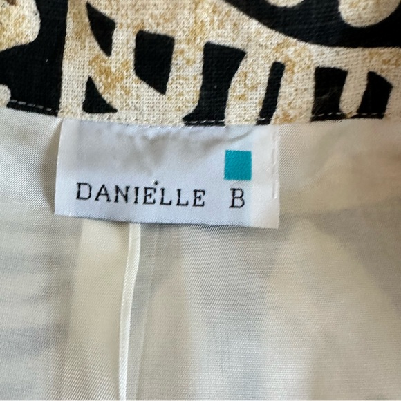 VTG Danielle B‎ Linen Cotton Multicolor Leaf Print Large Summer Blazer Made USA - Picture 3 of 8